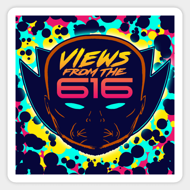 Miami Nights Views From The 616 Logo (Front Only) Sticker by ForAllNerds